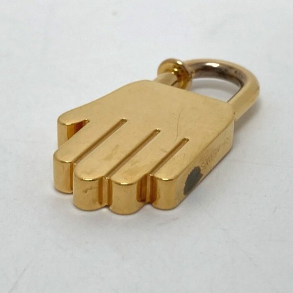 AUTHENTIC HERMES 2002 only Hand motif Cadena bag Accessories Charm Metal Gold - Picture 6 of 9